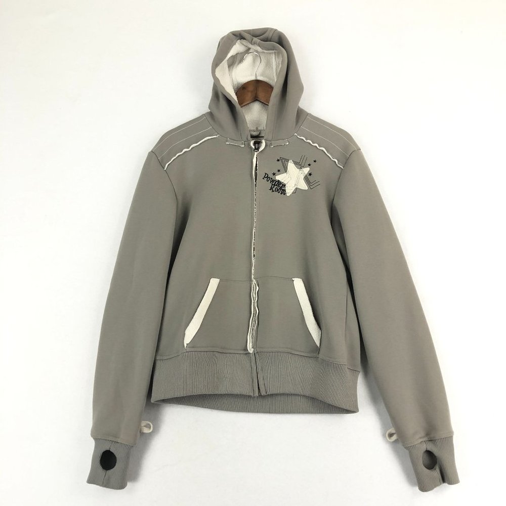 Ripzone Women's Size X-Large Core Powder Room Grey White Zip Long Sleeve Hoodie